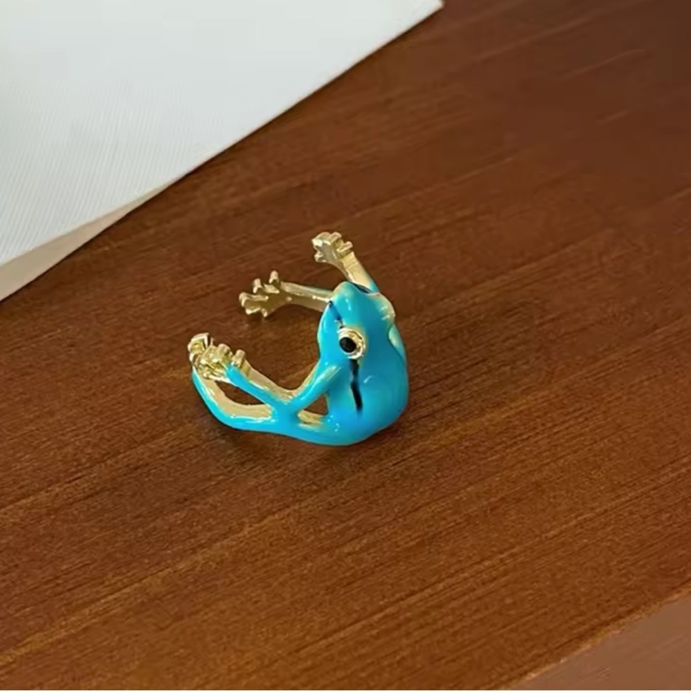 Blue Frog Gold Ring